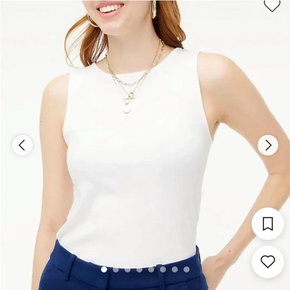 NEW J Crew White High Neck Tank